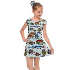 Ml 6-7 Fish Kids  Cap Sleeve Dress by ArtworkByPatrick