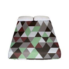 Coco Mint Triangles Fitted Sheet (full/ Double Size) by WensdaiAmbrose