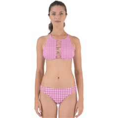 Pink Gingham Perfectly Cut Out Bikini Set by retrotoomoderndesigns