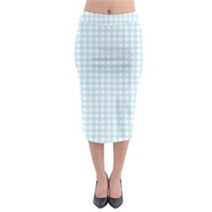 Blue Gingham Midi Pencil Skirt by retrotoomoderndesigns