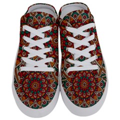 Mandala - Red & Teal Half Slippers by WensdaiAmbrose