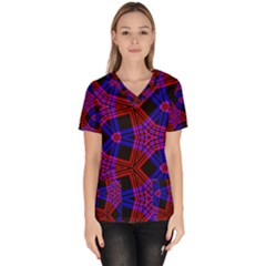 Pattern Line Women s V-neck Scrub Top by Mariart