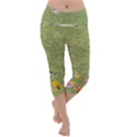 Meadow with Flowers and critters Lightweight Velour Capri Yoga Leggings View1