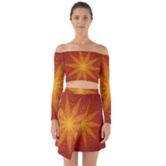 Fractal Wallpaper Colorful Abstract Off Shoulder Top With Skirt Set by Mariart