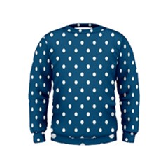 Polka Dot - Turquoise  Kids  Sweatshirt by WensdaiAmbrose