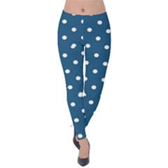 Polka Dot - Turquoise  Velvet Leggings by WensdaiAmbrose