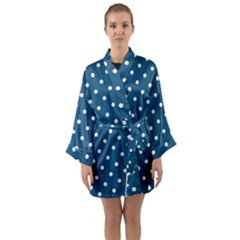 Polka Dot - Turquoise  Long Sleeve Kimono Robe by WensdaiAmbrose