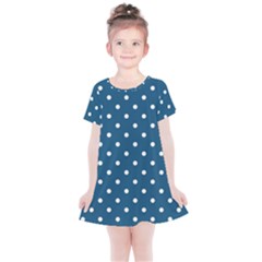 Polka Dot - Turquoise  Kids  Simple Cotton Dress by WensdaiAmbrose