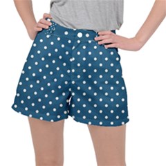 Polka Dot - Turquoise  Stretch Ripstop Shorts by WensdaiAmbrose