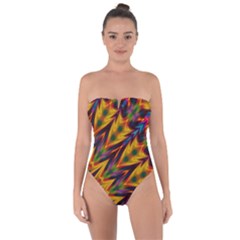 Background Abstract Texture Chevron Tie Back One Piece Swimsuit by Mariart