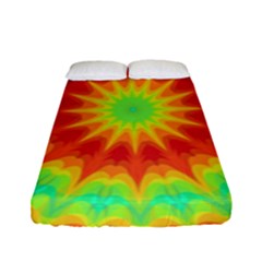 Kaleidoscope Background Mandala Red Green Fitted Sheet (full/ Double Size) by Mariart