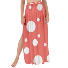 Polka Dot On Living Coral Maxi Chiffon Tie-up Sarong by LoolyElzayat