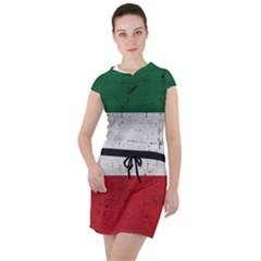 Flag Patriote Quebec Patriot Red Green White Grunge Separatism Drawstring Hooded Dress by Quebec