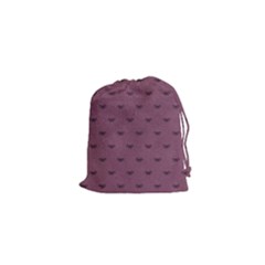 Plum Bow Design Drawstring Pouch (xs) by WensdaiAmbrose