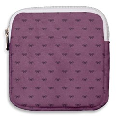 Plum Bow Design Mini Square Pouch by WensdaiAmbrose