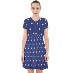 Navy Polka Dot Adorable In Chiffon Dress by WensdaiAmbrose