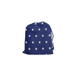 Navy Polka Dot Drawstring Pouch (xs) by WensdaiAmbrose