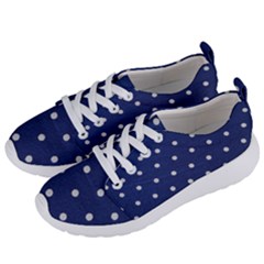 Navy Polka Dot Women s Lightweight Sports Shoes by WensdaiAmbrose