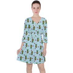 Pineapple Watermelon Fruit Lime Ruffle Dress by Mariart