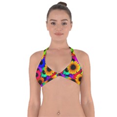 Sunflower Colorful Halter Neck Bikini Top by Mariart