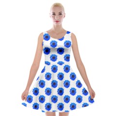 Sunflower Digital Paper Blue Velvet Skater Dress by Mariart