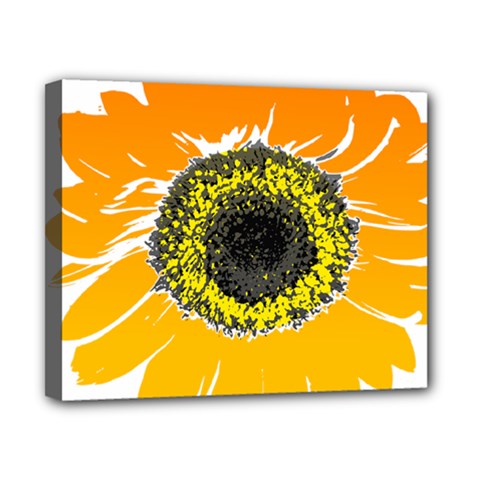 Sunflower Flower Yellow Orange Canvas 10  X 8  (stretched) by Mariart