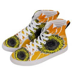 Sunflower Flower Yellow Orange Women s Hi-top Skate Sneakers by Mariart