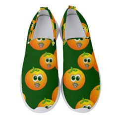 Seamless Orange Pattern Women s Slip On Sneakers by Mariart