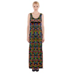 For The Love Of Soul And Mind In A Happy Mood Maxi Thigh Split Dress by pepitasart