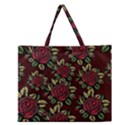 Roses Red Zipper Large Tote Bag View1