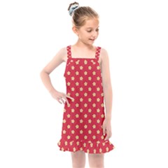 Red Hot Polka Dots Kids  Overall Dress by WensdaiAmbrose