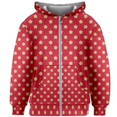 Red Hot Polka Dots Kids  Zipper Hoodie Without Drawstring by WensdaiAmbrose