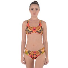 Fractals Graphic Fantasy Colorful Criss Cross Bikini Set by Pakrebo