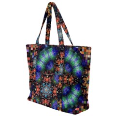Mosaic Kaleidoscope Form Pattern Zip Up Canvas Bag by Pakrebo