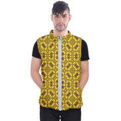 Tile Background Image Graphic Yellow Men s Puffer Vest by Pakrebo