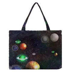 Galactic Zipper Medium Tote Bag by WensdaiAmbrose