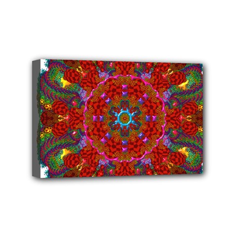 Mandala Fractal Graphic Design Mini Canvas 6  X 4  (stretched) by Pakrebo