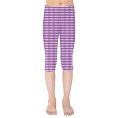 Purple Gingham Kids  Capri Leggings  by retrotoomoderndesigns