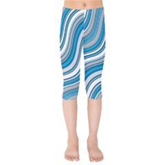 Blue Wave Surges On Kids  Capri Leggings  by WensdaiAmbrose