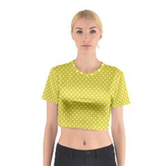 Yellow Polka Dot Cotton Crop Top by retrotoomoderndesigns