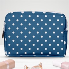 Turquoise Polka Dot Make Up Pouch (medium) by retrotoomoderndesigns