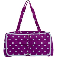 Fuschia Polka Dot Multi Function Bag by retrotoomoderndesigns