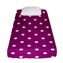 Fuschia Polka Dot Fitted Sheet (single Size) by retrotoomoderndesigns