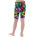 Neon Hibiscus Kids  Mid Length Swim Shorts View2