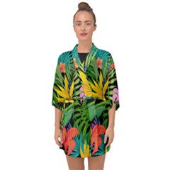 Tropical Adventure Half Sleeve Chiffon Kimono by retrotoomoderndesigns