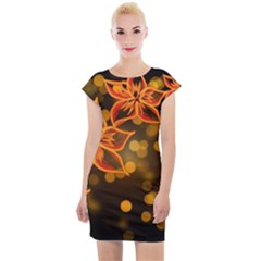 Flowers Background Bokeh Leaf Cap Sleeve Bodycon Dress by Mariart