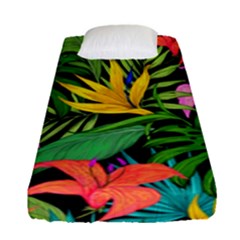 Tropical Adventure Fitted Sheet (single Size) by retrotoomoderndesigns