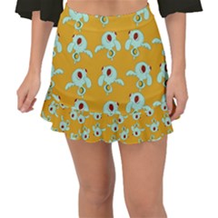 Squidward In Repose Pattern Fishtail Mini Chiffon Skirt by Valentinaart