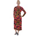 Red Floral Collage Print Design 2 Velvet Maxi Wrap Dress View2