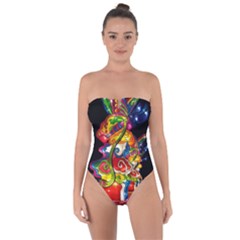 Dragon Lights Centerpiece Tie Back One Piece Swimsuit by Riverwoman